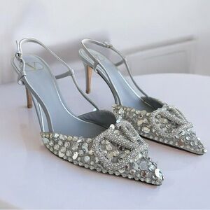 Valentino Women's Glittering Silver Heels